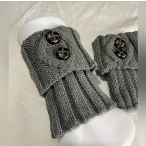 NWT Gray Knit Buttoned Boot Socks